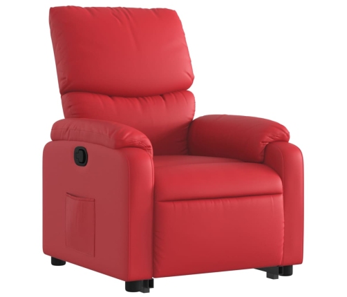 Sillón reclinable elevable cuero artificial rojo