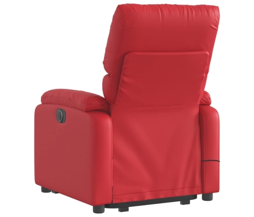 Sillón reclinable elevable cuero artificial rojo