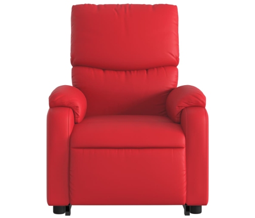 Sillón reclinable elevable cuero artificial rojo