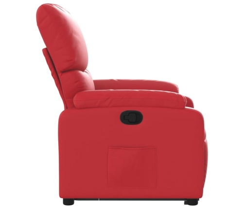 Sillón reclinable elevable cuero artificial rojo