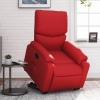 Sillón reclinable elevable cuero artificial rojo