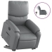 Sillón reclinable elevable eléctrico de cuero sintético gris