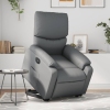 Sillón reclinable elevable eléctrico de cuero sintético gris