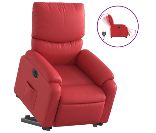 Sillón elevable eléctrico cuero artificial rojo