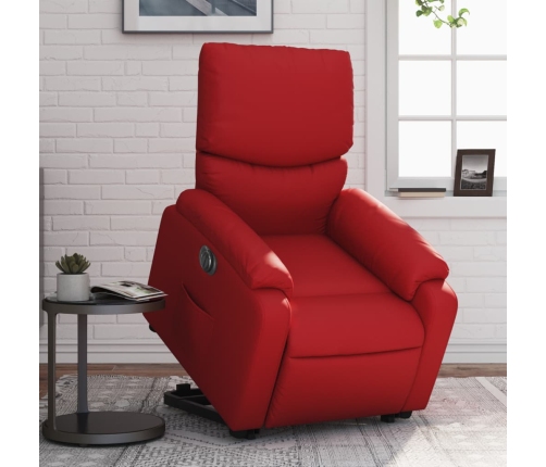 Sillón elevable eléctrico cuero artificial rojo