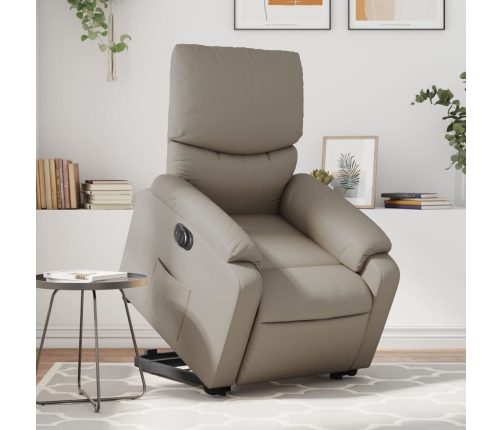 Sillón elevable eléctrico cuero artificial capuchino