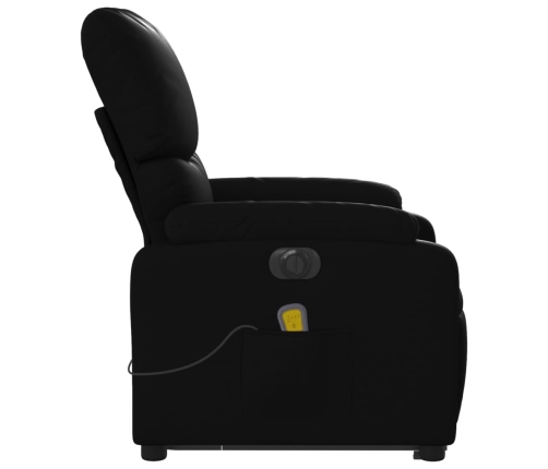 Sillón de masaje elevable eléctrico cuero sintético negro