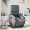 Sillón de masaje elevable eléctrico cuero sintético gris