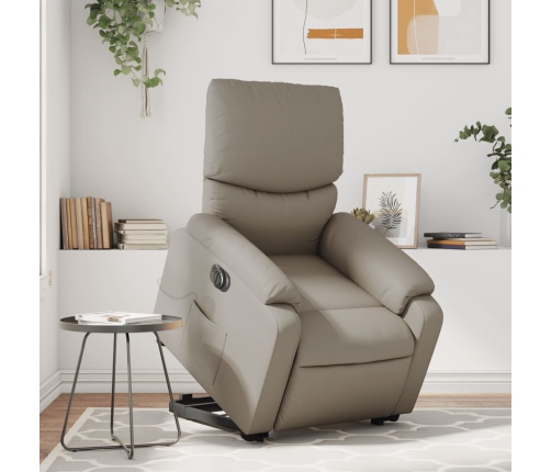 Sillón reclinable de masaje eléctrico cuero sintético capuchino