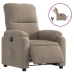 Sillón reclinable eléctrico tela de microfibra gris taupe