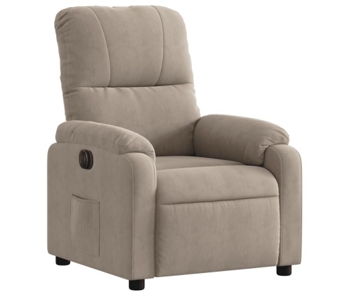 Sillón reclinable eléctrico tela de microfibra gris taupe