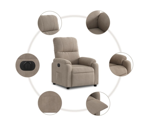 Sillón reclinable eléctrico tela de microfibra gris taupe