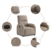 Sillón reclinable eléctrico tela de microfibra gris taupe