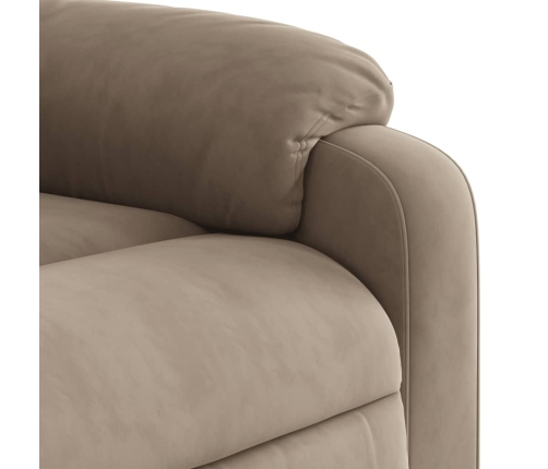 Sillón reclinable eléctrico tela de microfibra gris taupe