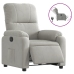 Sillón reclinable eléctrico tela de microfibra gris claro