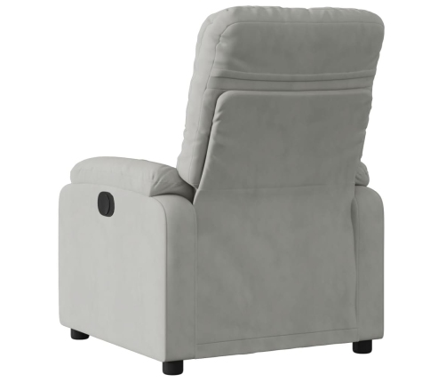 Sillón reclinable eléctrico tela de microfibra gris claro