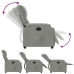 Sillón reclinable eléctrico tela de microfibra gris claro