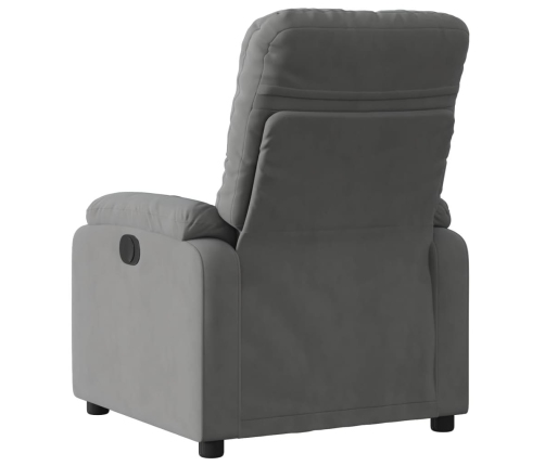 Sillón reclinable eléctrico tela de microfibra gris oscuro