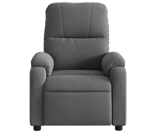 Sillón reclinable eléctrico tela de microfibra gris oscuro