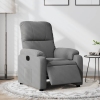 Sillón reclinable eléctrico tela de microfibra gris oscuro