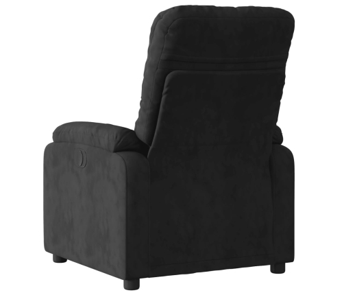 Sillón reclinable eléctrico tela de microfibra negro