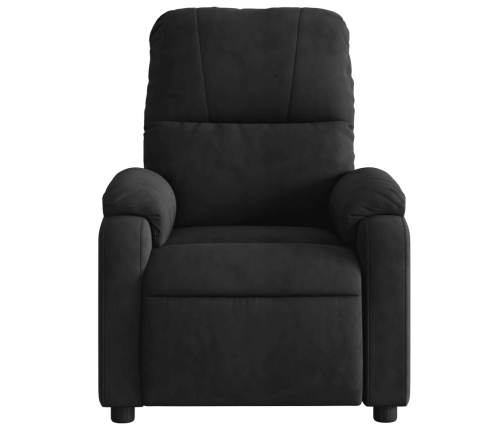 Sillón reclinable eléctrico tela de microfibra negro