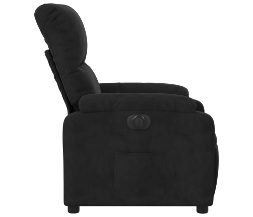 Sillón reclinable eléctrico tela de microfibra negro