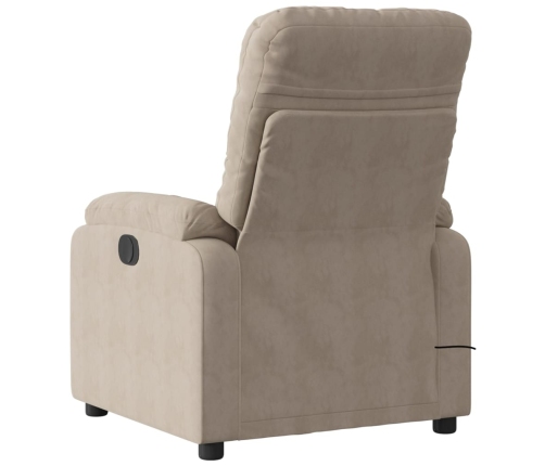 Sillón reclinable masaje eléctrico tela microfibra gris taupe