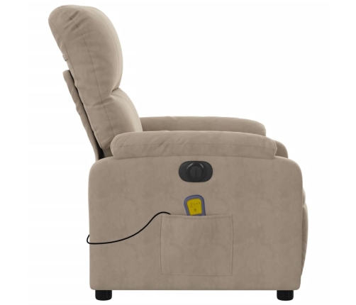 Sillón reclinable masaje eléctrico tela microfibra gris taupe