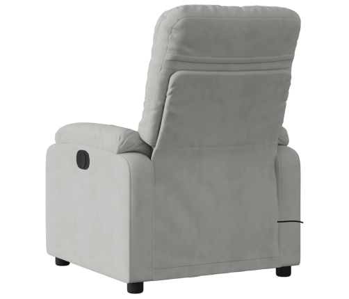 Sillón reclinable masaje eléctrico tela microfibra gris claro