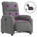 Sillón reclinable masaje eléctrico tela microfibra gris oscuro