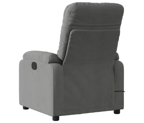 Sillón reclinable masaje eléctrico tela microfibra gris oscuro