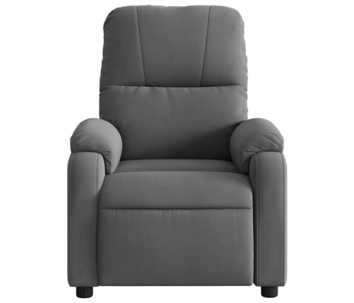 Sillón reclinable masaje eléctrico tela microfibra gris oscuro