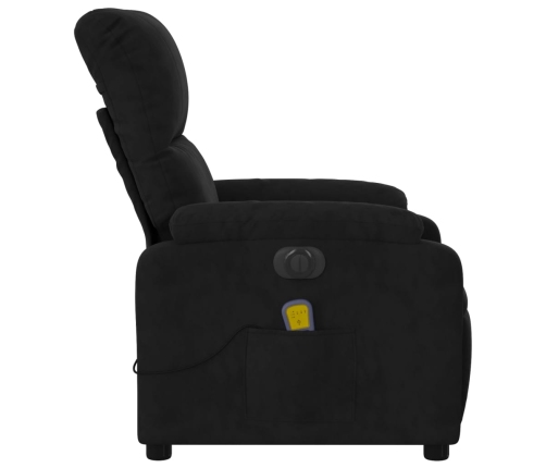 Sillón reclinable de masaje eléctrico tela de microfibra negro