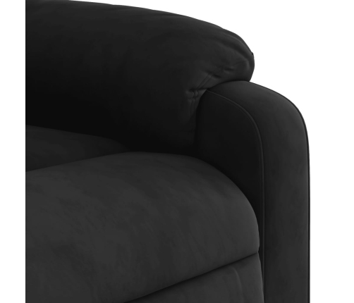 Sillón reclinable de masaje eléctrico tela de microfibra negro