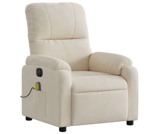 Sillón reclinable de masaje eléctrico tela de microfibra beige