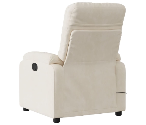 Sillón reclinable de masaje eléctrico tela de microfibra beige