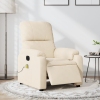 Sillón reclinable de masaje eléctrico tela de microfibra beige