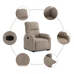 Sillón reclinable elevable tela de microfibra gris taupe