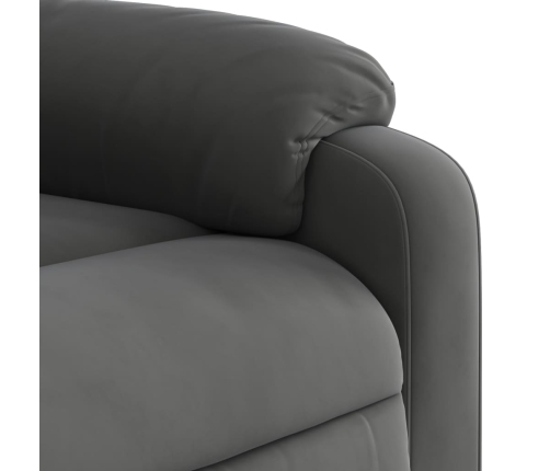 Sillón reclinable elevable tela de microfibra gris oscuro