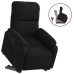 Sillón reclinable elevable tela de microfibra negro