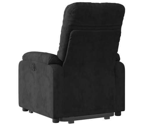 Sillón reclinable elevable tela de microfibra negro