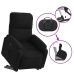 Sillón reclinable elevable tela de microfibra negro