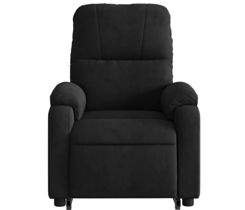 Sillón reclinable elevable tela de microfibra negro