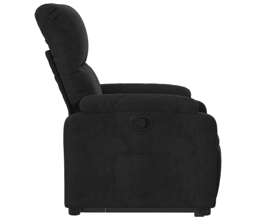 Sillón reclinable elevable tela de microfibra negro