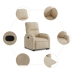 Sillón reclinable elevable tela de microfibra color crema