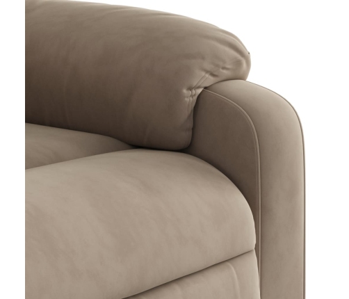 Sillón reclinable de masaje elevable tela microfibra gris taupe