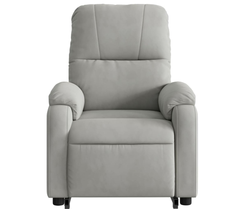 Sillón reclinable de masaje elevable tela microfibra gris claro