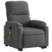 Sillón reclinable masaje elevable tela microfibra gris oscuro