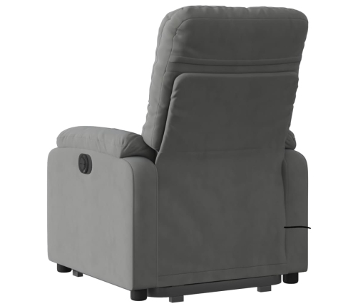 Sillón reclinable masaje elevable tela microfibra gris oscuro